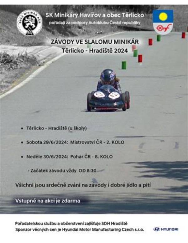 Pozvání na akci - Závody ve slalomu minikár