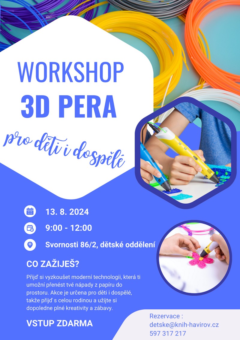 Pozvání na akci - Tvořívá dílna - workshop 3D Pera