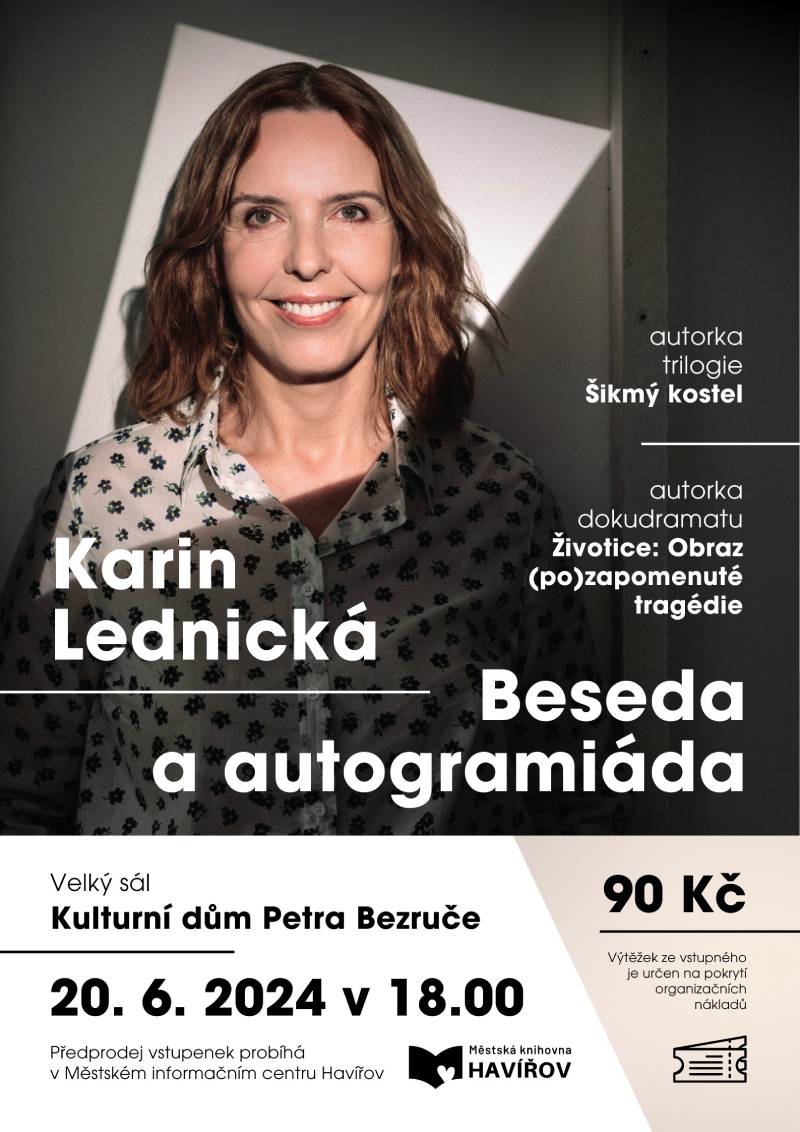 Pozvání na akci - Beseda a autogramiáda Karin Lednické
