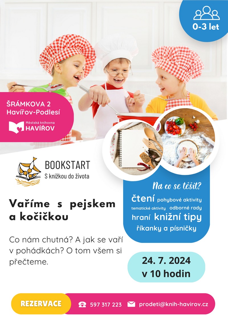 Pozvání na akci - Bookstart - Vaříme s pejskem a kočičkou