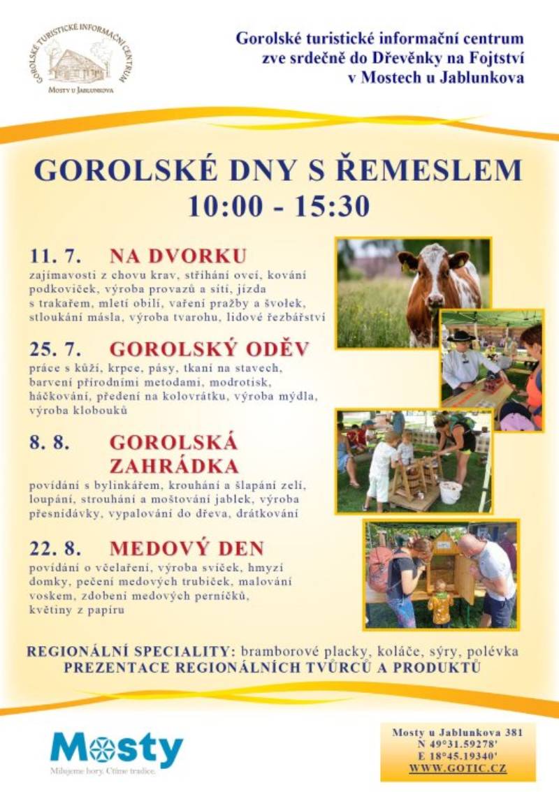Pozvání na akci - Gorolské dny s řemeslem