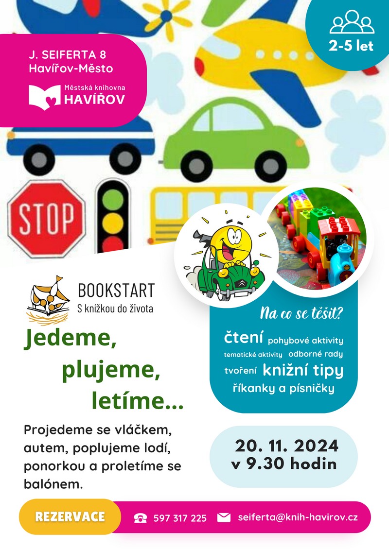 Pozvání na akci - Bookstart: Jedeme,plujeme,letíme