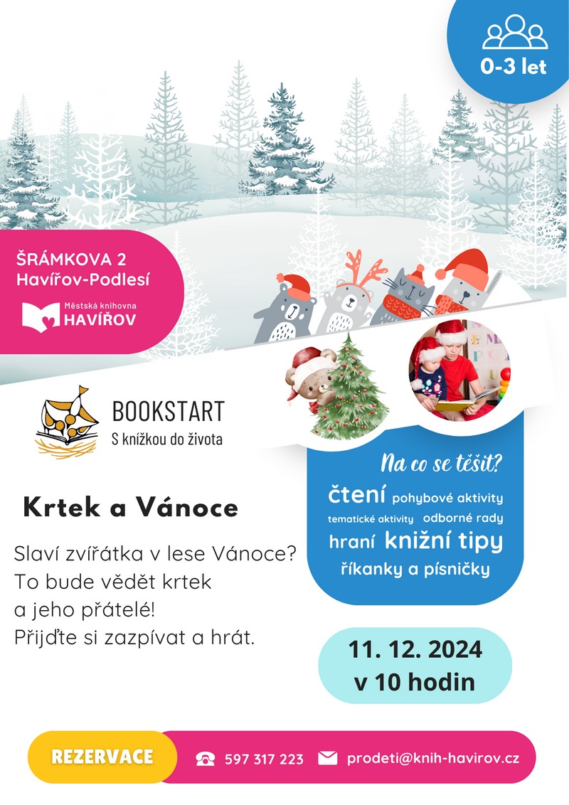 Pozvání na akci - Bookstart: Krtek a Vánoce