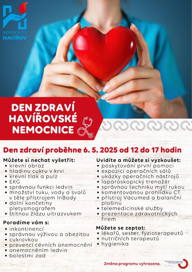 Pozvání na akci - Den zdraví havířovské nemocnice