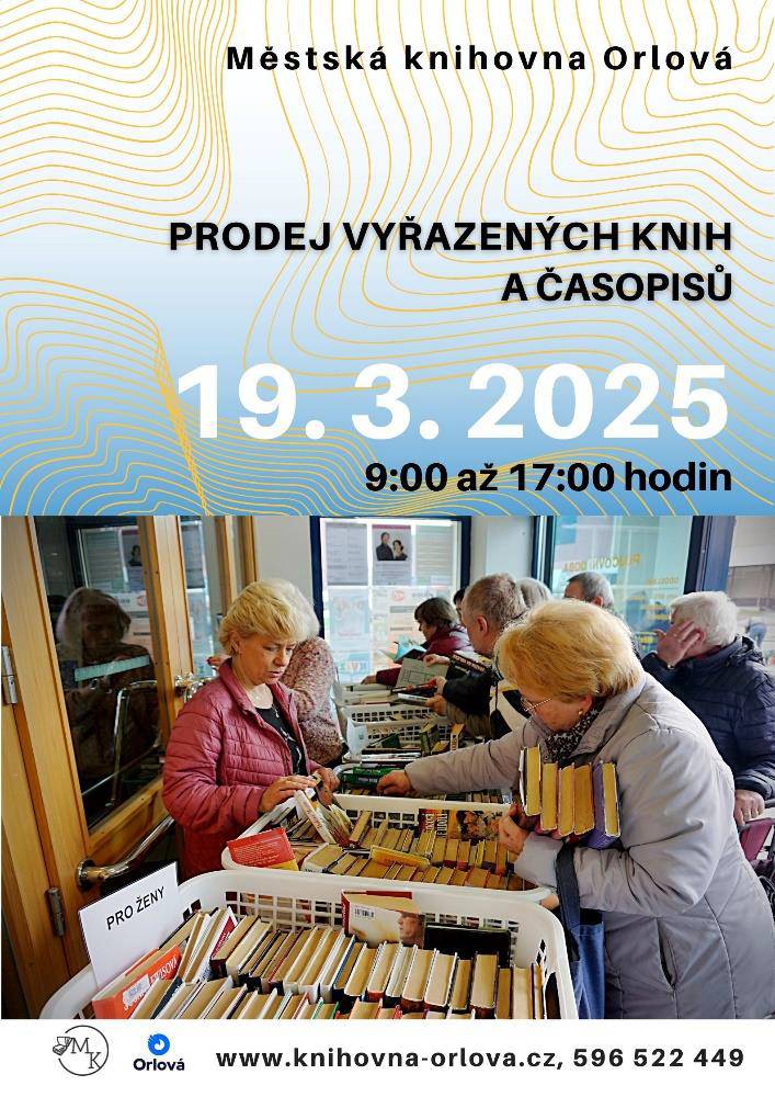 Pozvání naakci - Prodej vyřazených knih a časopisů - Knihovna Orlová