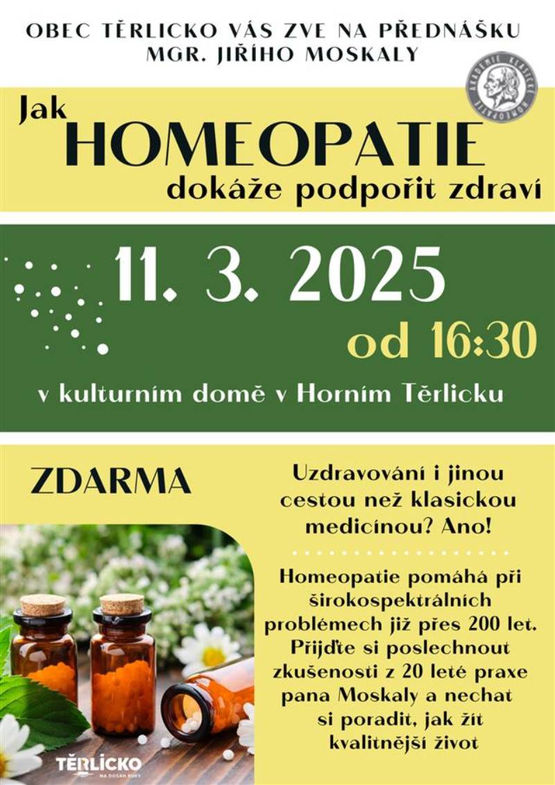 Pozvání na akci - Jak Homeopatie dokáže podpořit zdraví