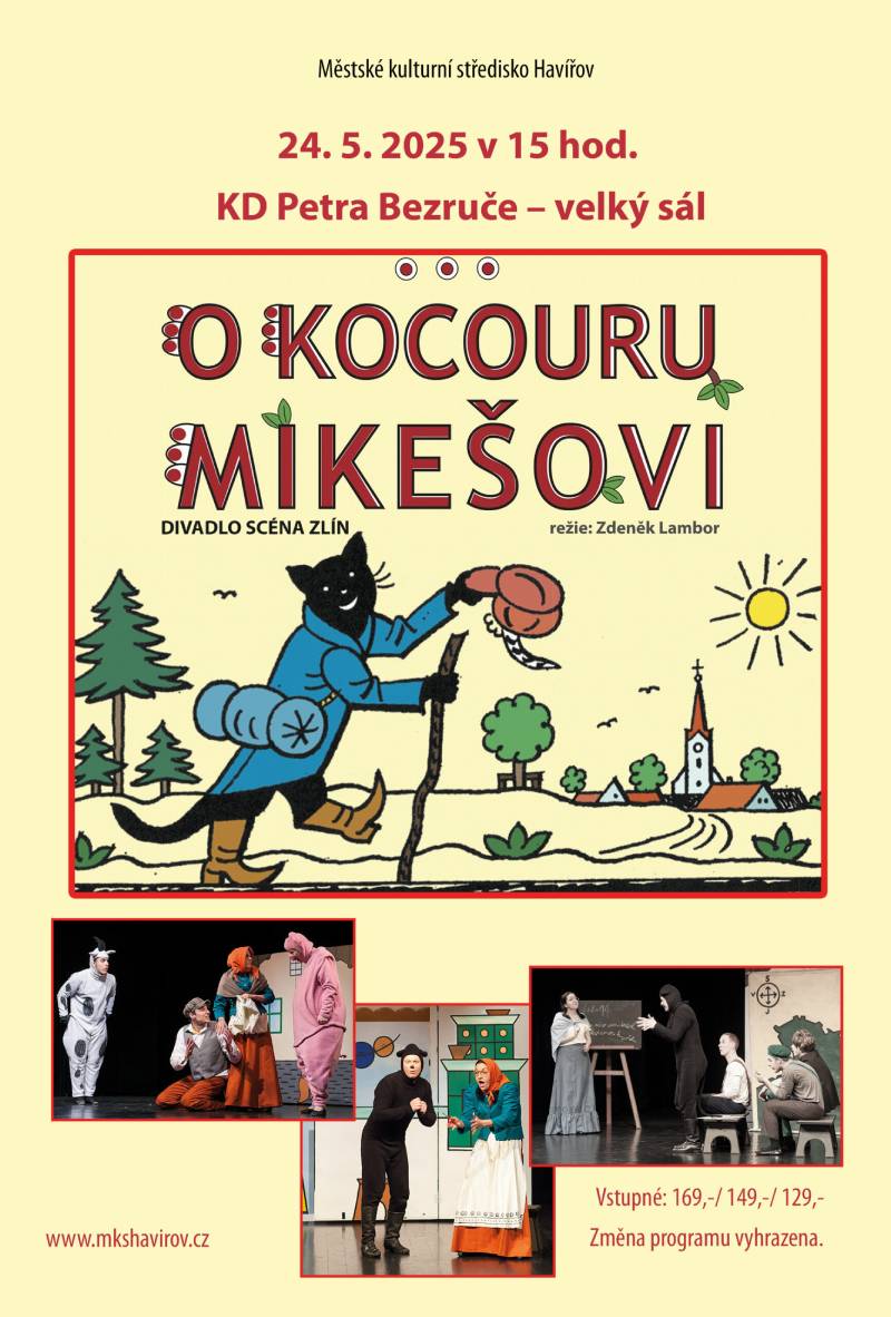 Pozvání na akci - O kocouru Mikešovi - Divadlo Scéna Zlín