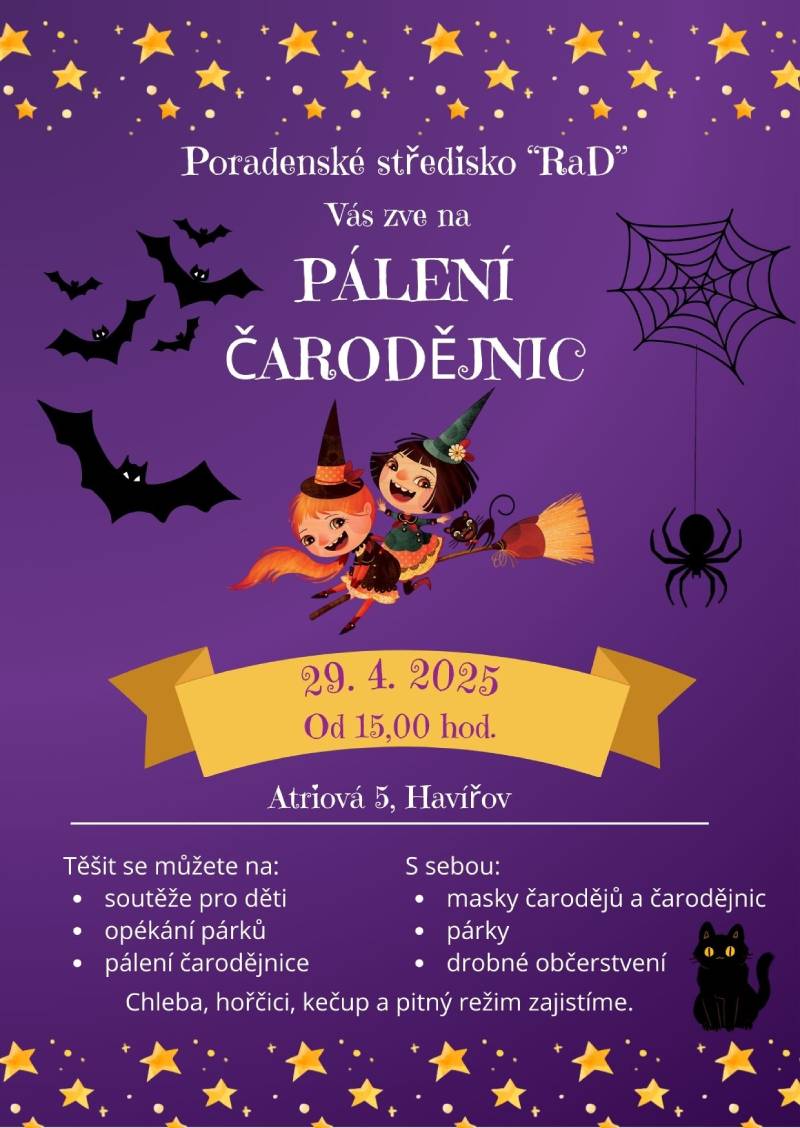 Pozvání na akci - Pálení čarodějnic