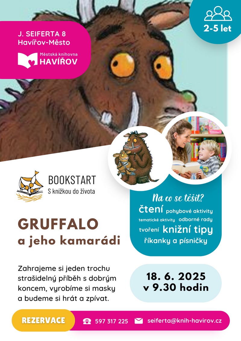 Pozvání na akci - Bookstart : Gruffalo a jeho kamarádi