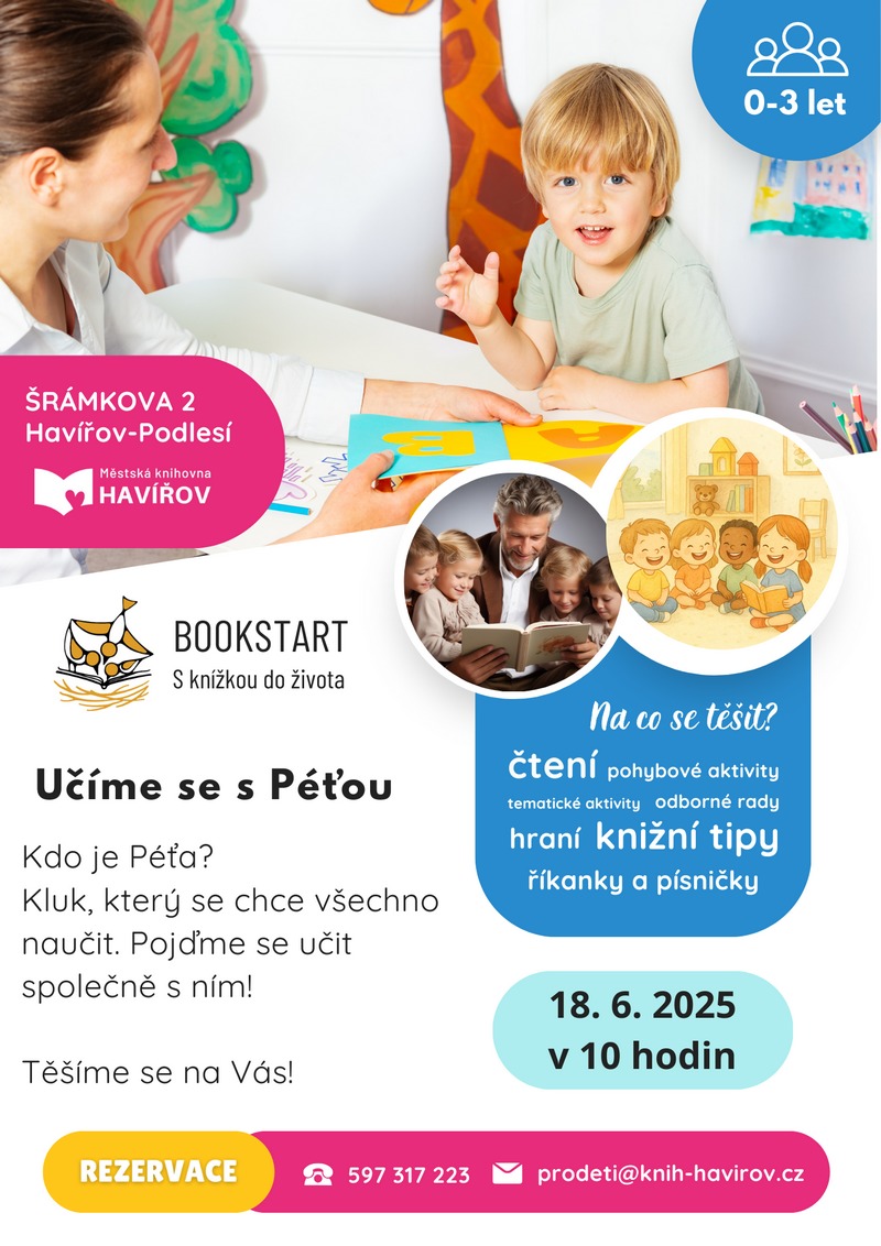 Pozvání na akci - Bookstart - Učíme se s Péťou