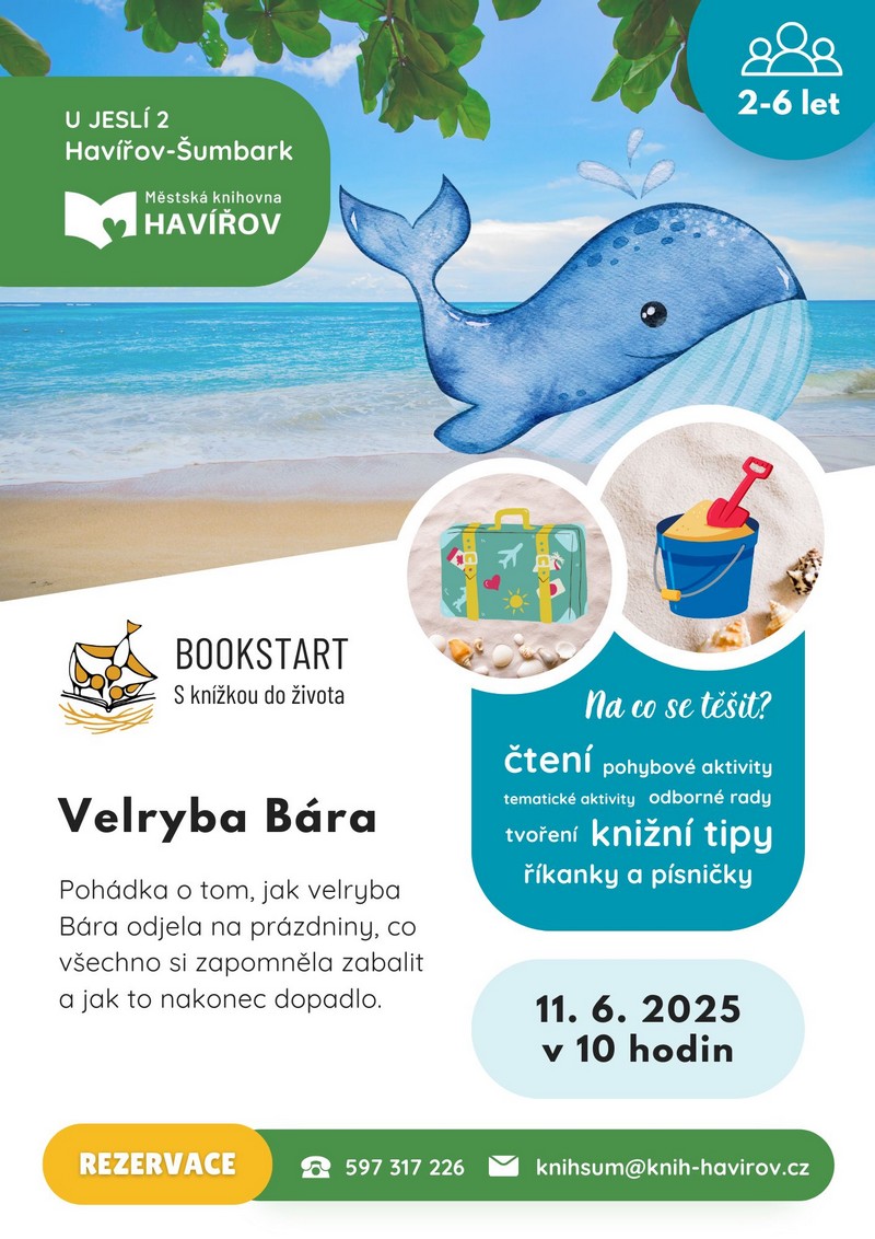 Pozvání na akci - Bookstart - Velryba Bára