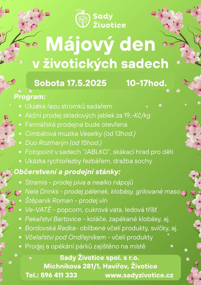 Pozvání na akci - Májový den v Životických sadech