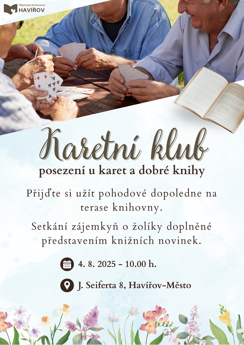 Pozvání na akci - Posezení u karet a dobré knihy