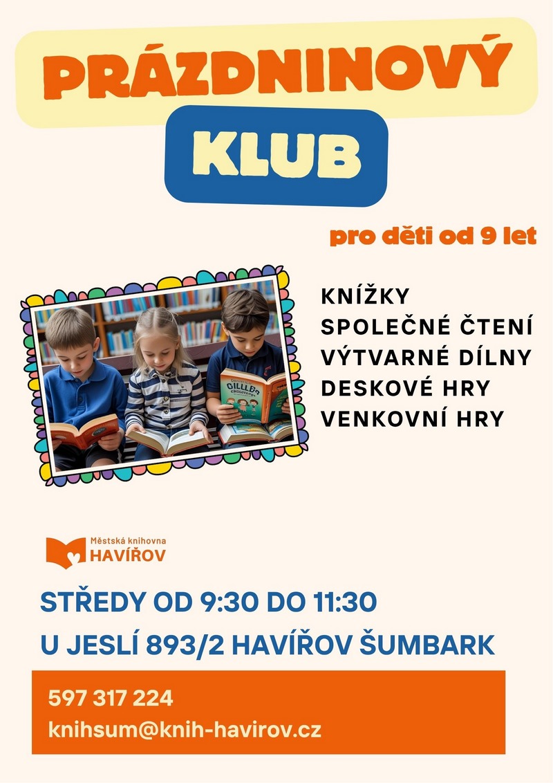 Pozvání na akci - Prázdninový klub