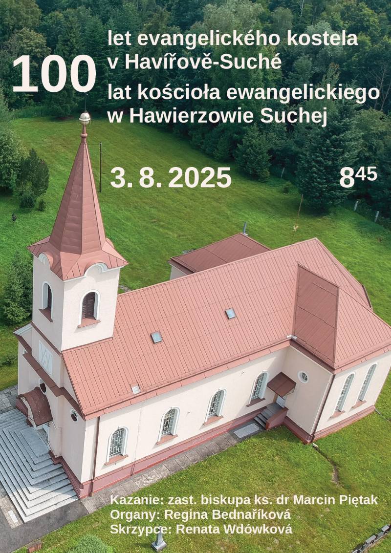 Pozvání na akci - 100 let evangelického kostela v havířově-Suché