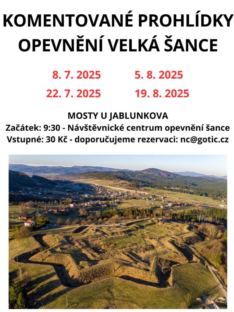 Pozvání a akci - Komentované prohlídky Opevnění velká šance