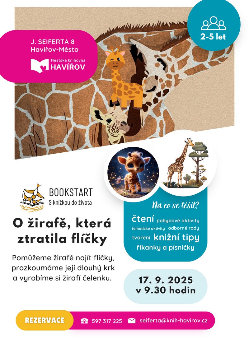 Pozvání na akci - Bookstart : O žirafě, která ztratila flíčky