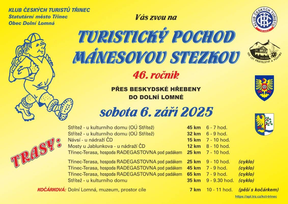 Pozvání na akci - Turistický pochod mánesovou stezkou