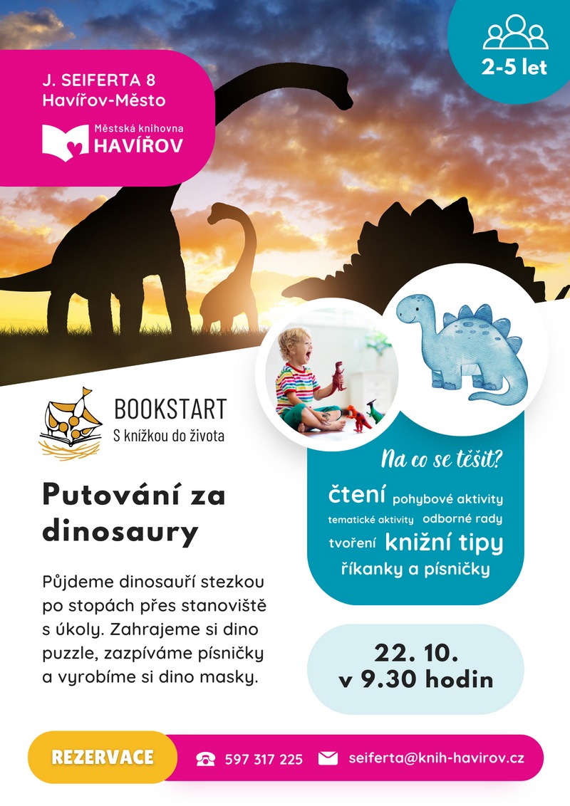 Pozvání na akci - Bookstart: Putování za dinosaury