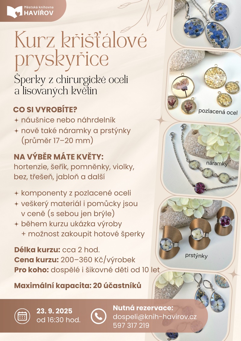 Pozvání na akci - Kurz křišťálové pryskyřice