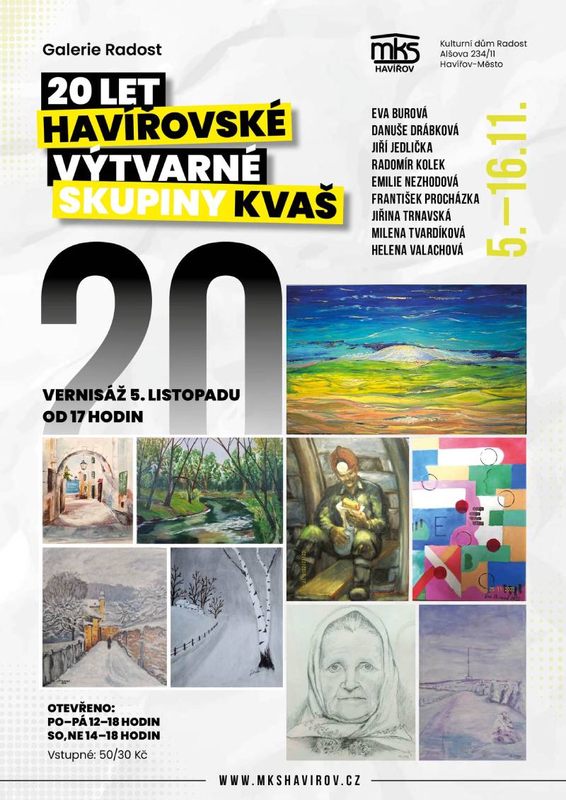 Pozvání na akci - 20 let havířovské výtvarné skupiny Kvaš