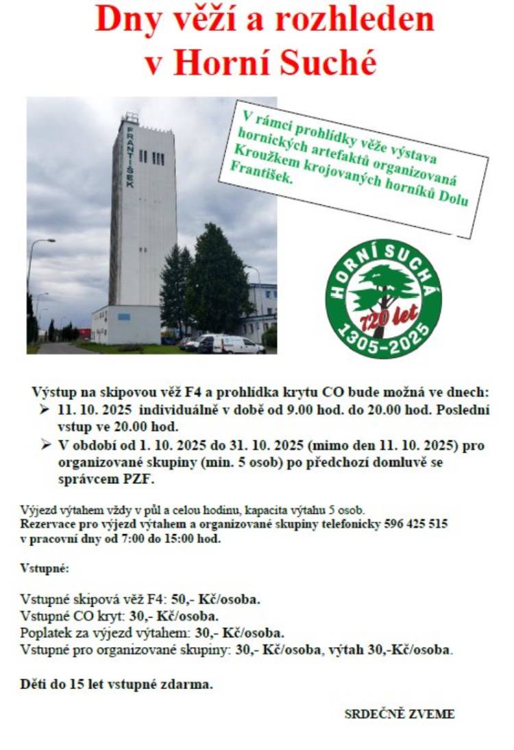 Pozvání na akci - Dny věží a rozhleden v Horní Suché
