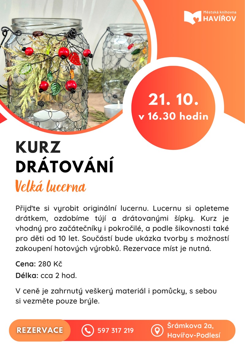Pozvání na akci - Kurz drátování : Lucerna