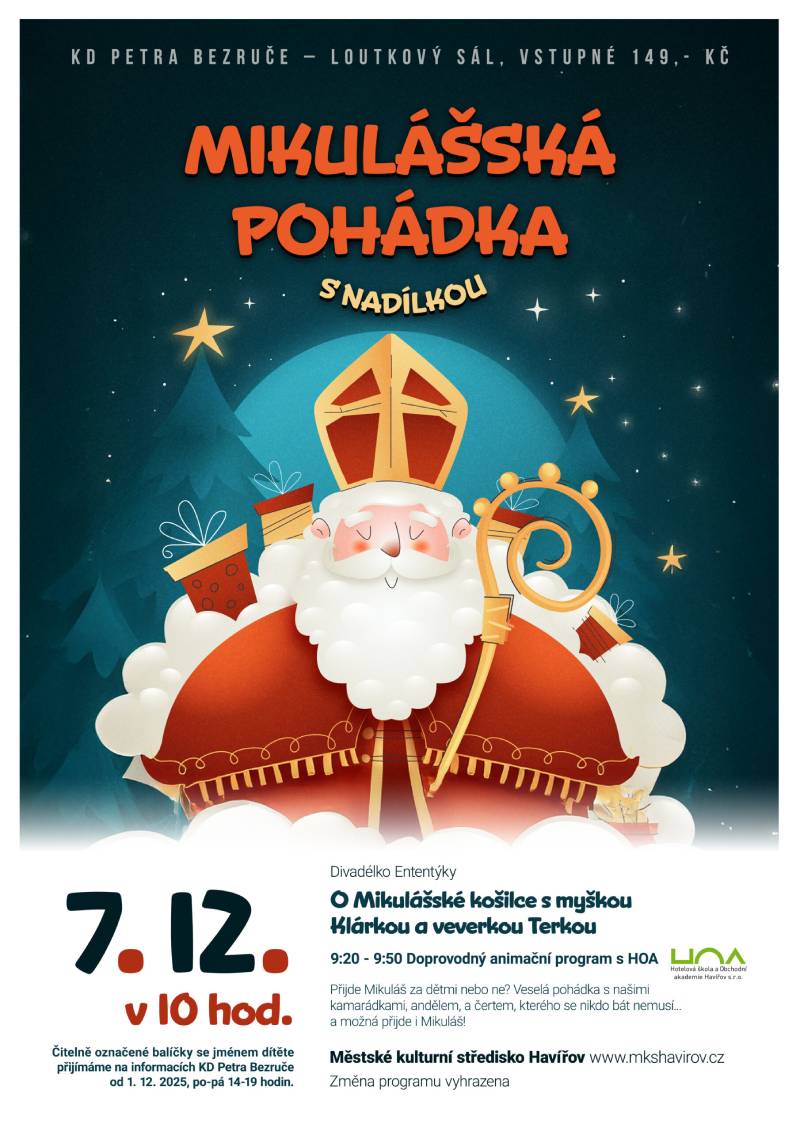 Pozvání na akci - Mikulášská pohádka s nadílkou