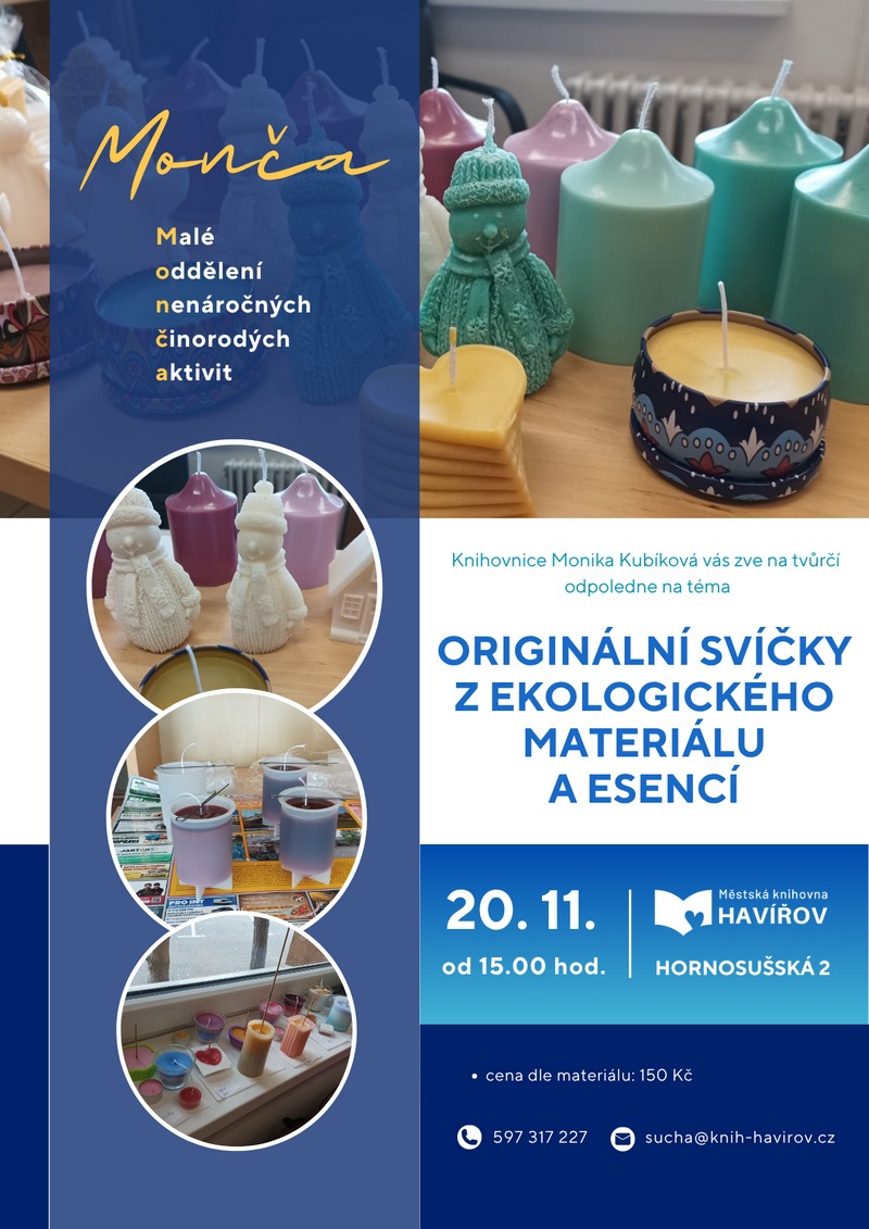 Pozvání na akci - Monča: originální svíčky