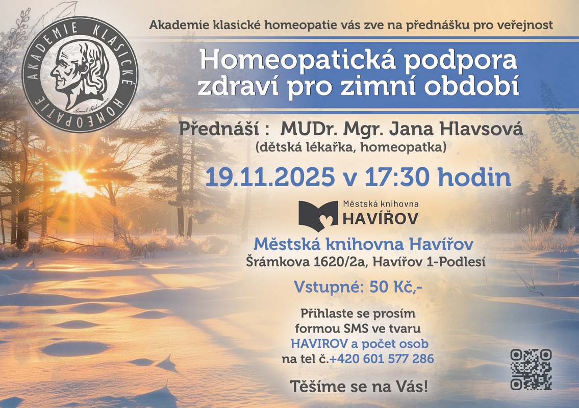 Pozvání na akci - Homeopatická podpora zdraví pro zimní období