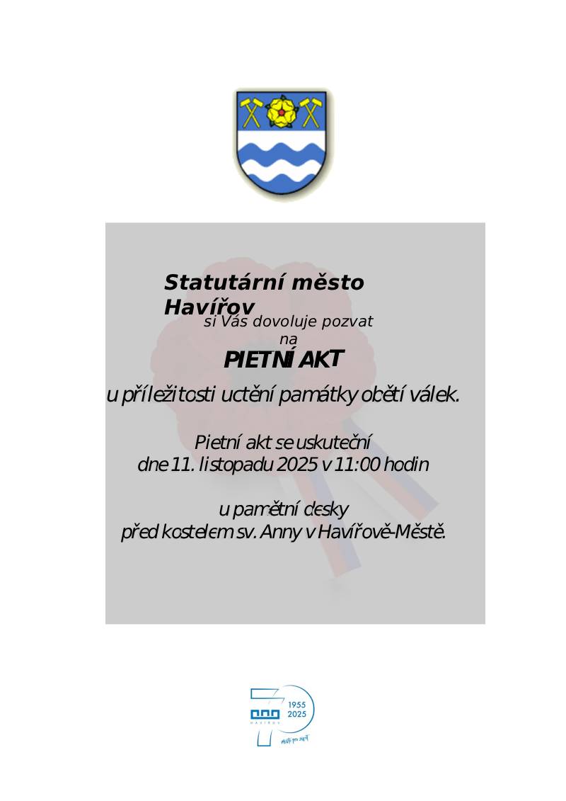Pozvání na akci - Pietní akt