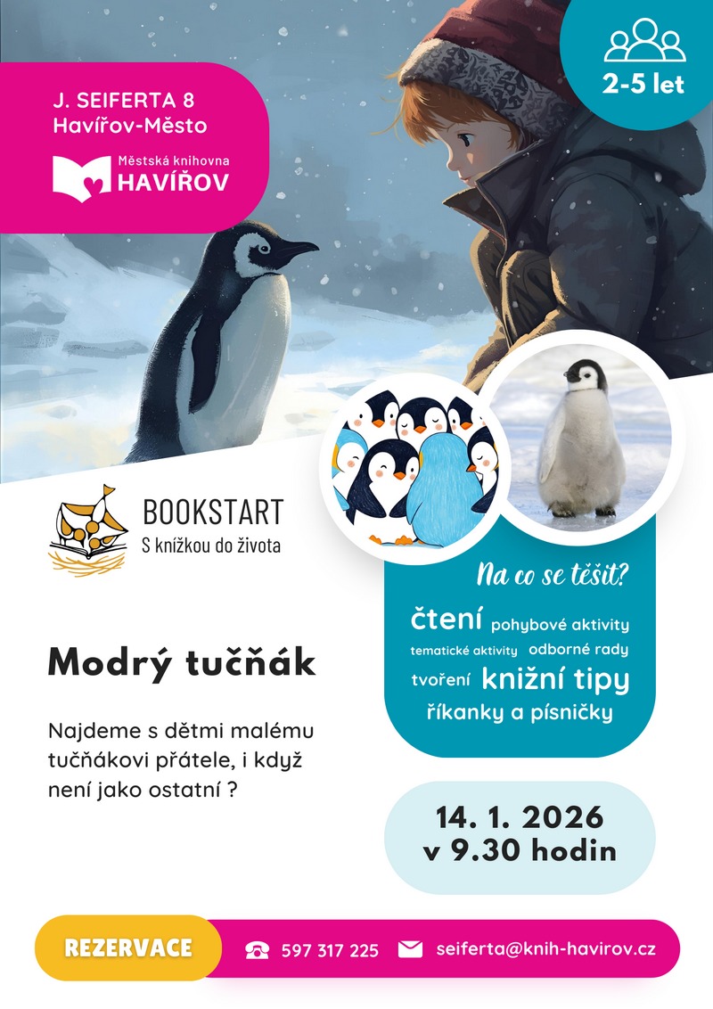 Pozvání na akci - Bookstart: Modrý tučňák