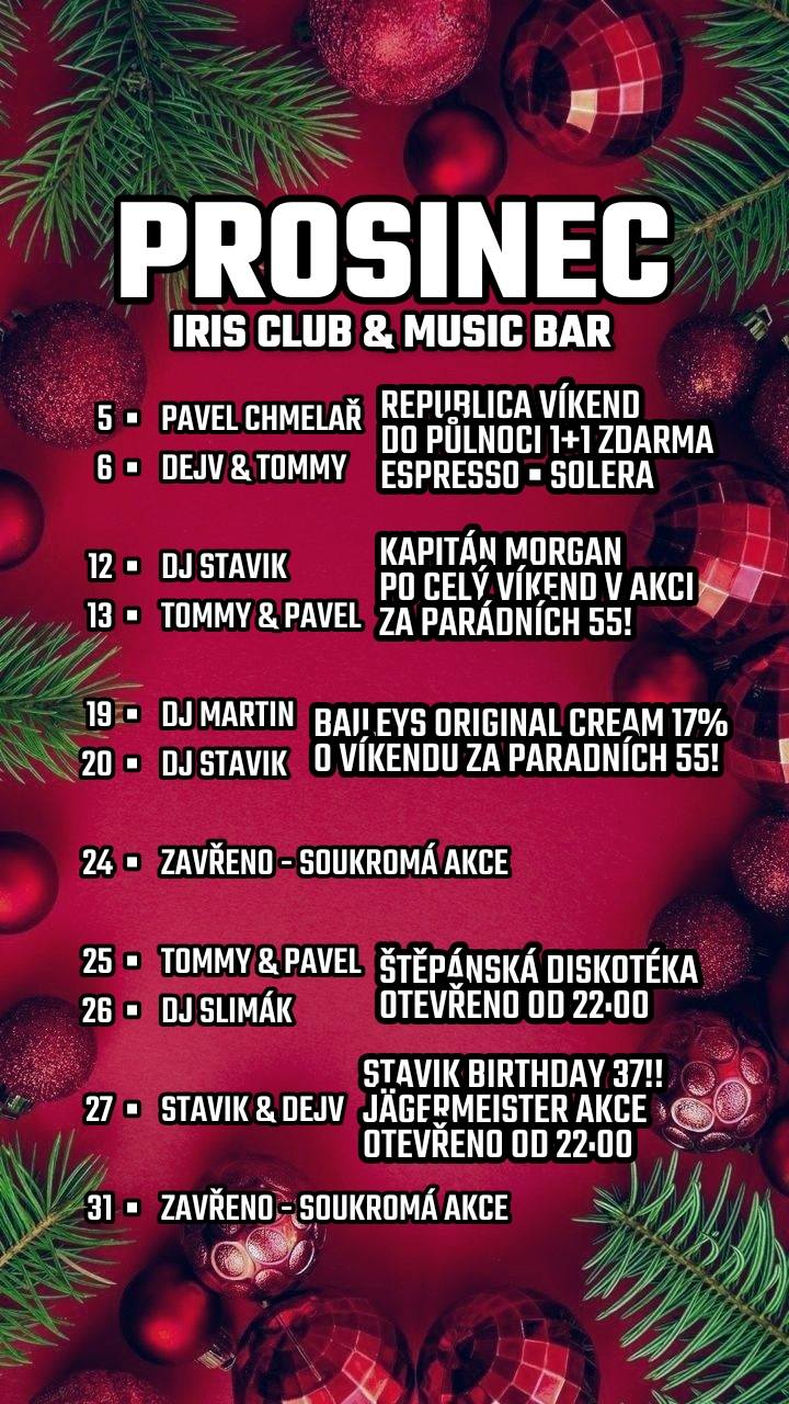 Pozvání na akci - Iris club - Prosinec