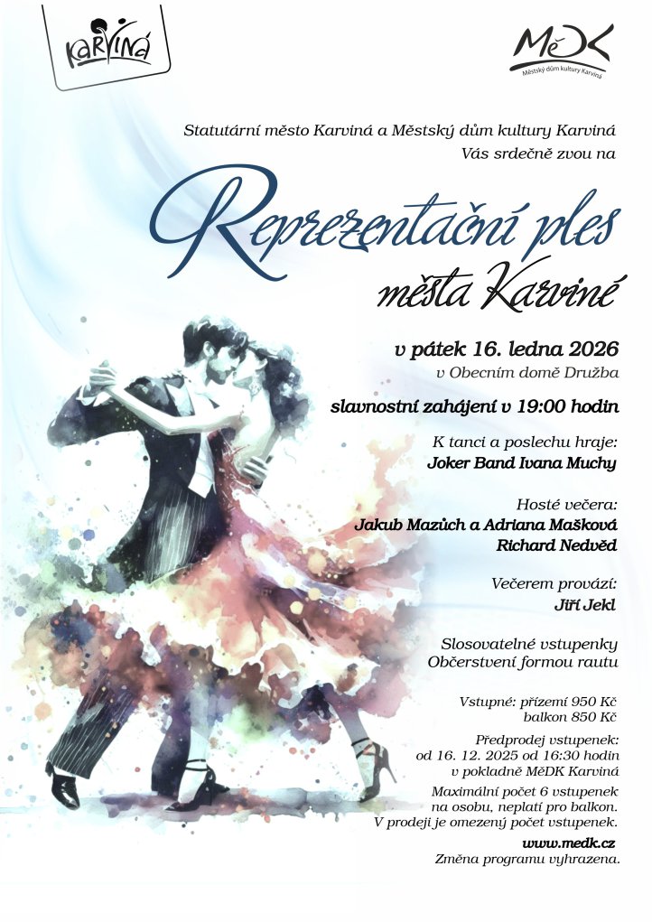 Pozvání na akci - Reprezentační ples města Karviné
