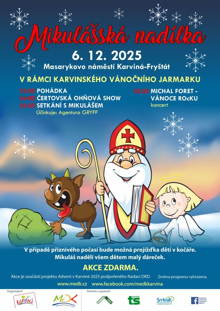 Pozvání na akci - Mikulášská nadílka Karviná