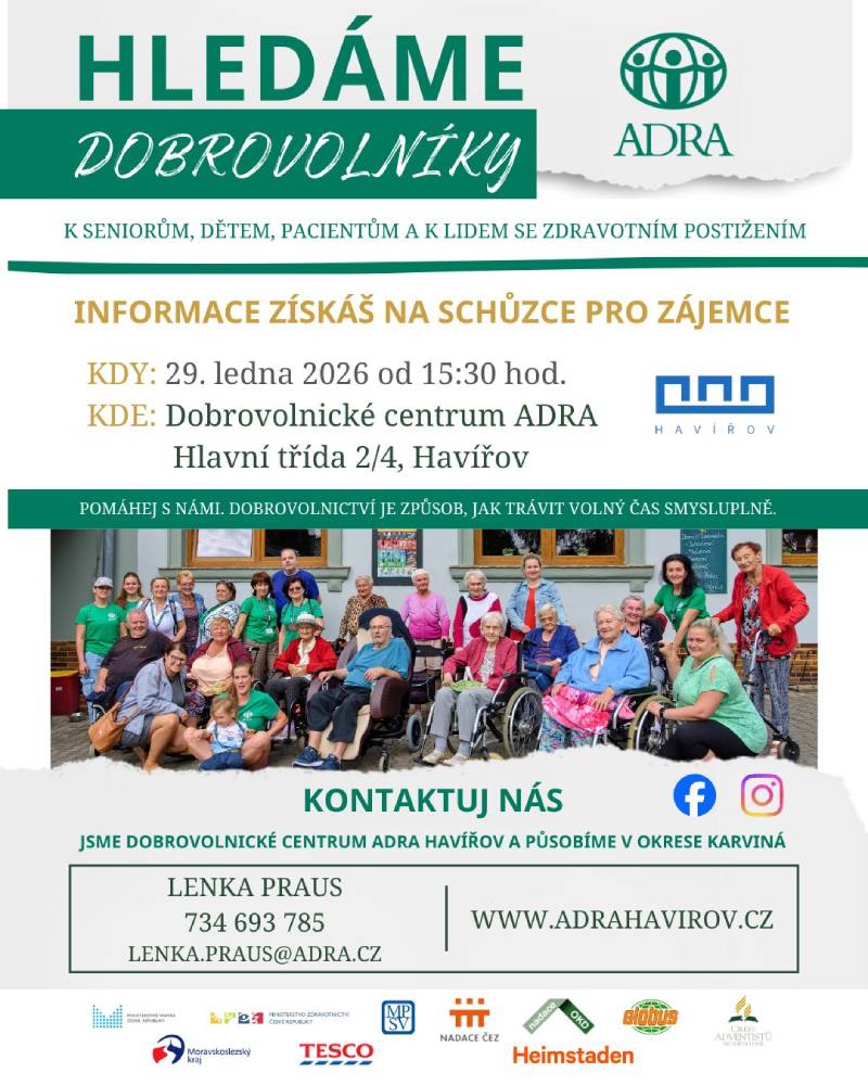 Pozvání na akci - Hledáme dobrovolníky