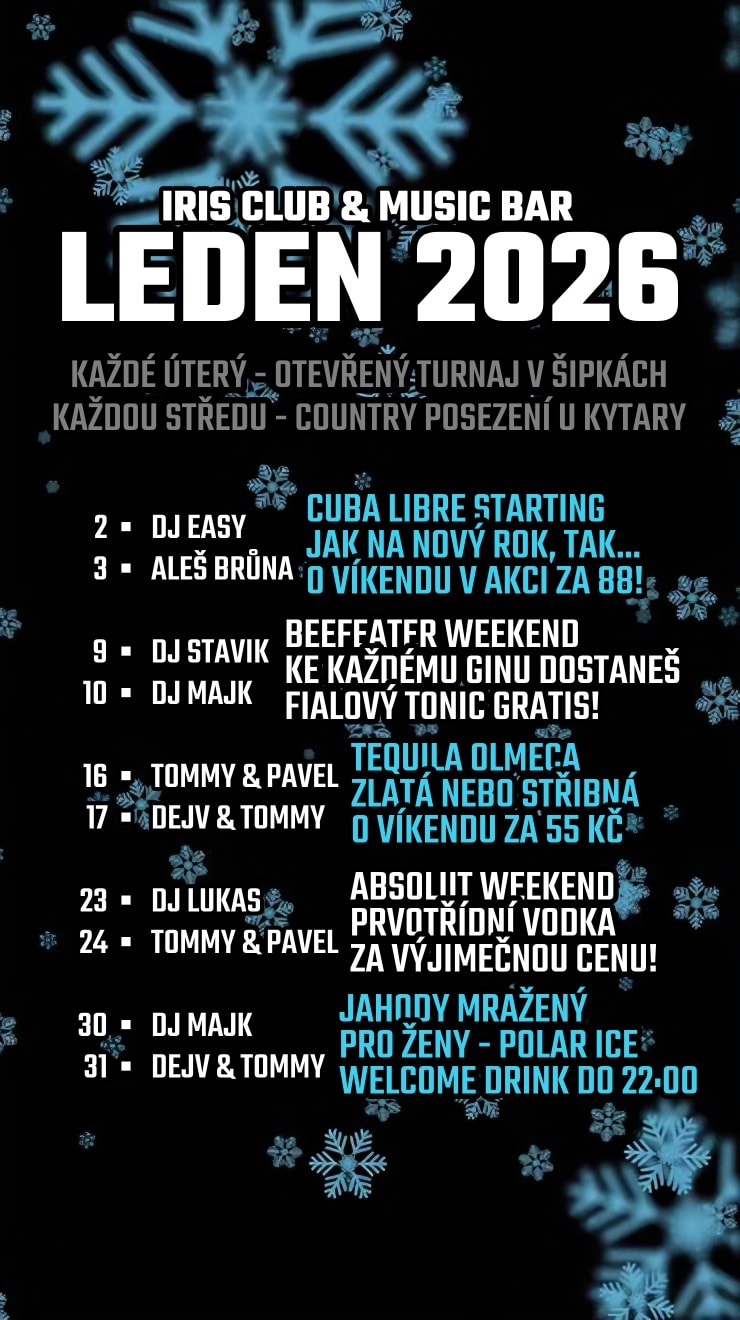 Pozvání na akci - Iris club - Leden