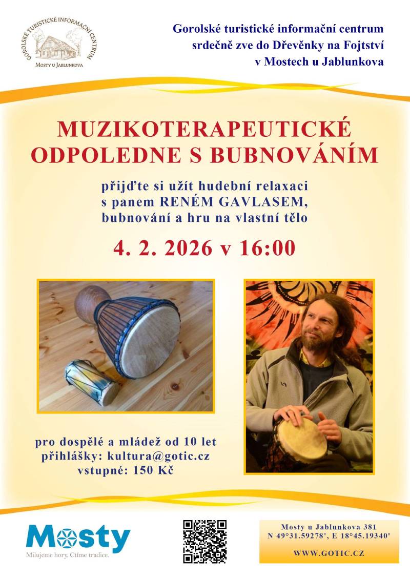 Pozvání na akci - Muzikoterapeutické odpoledne s bubnováním