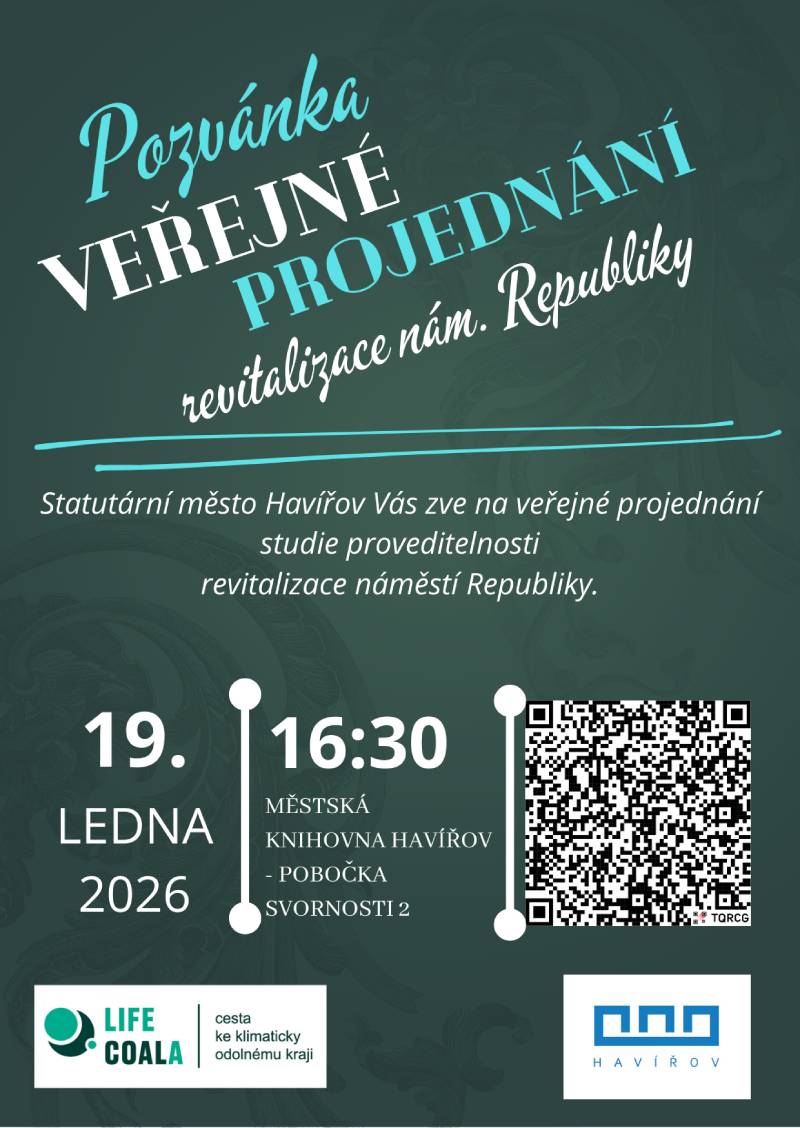 Pozvání na akci - Veřejné projednání revitalizace nám. Republiky