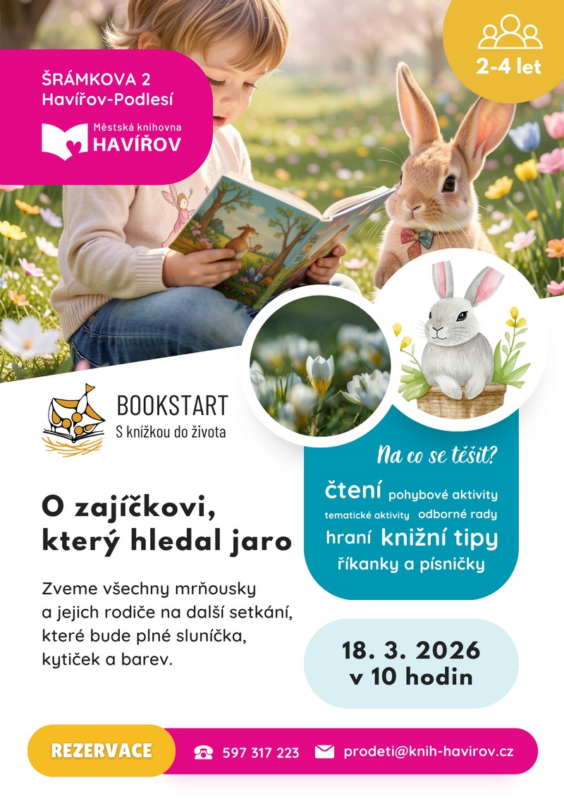 Pozvání na akci - Bookstart : O zajíčkovi, který hledal jaro
