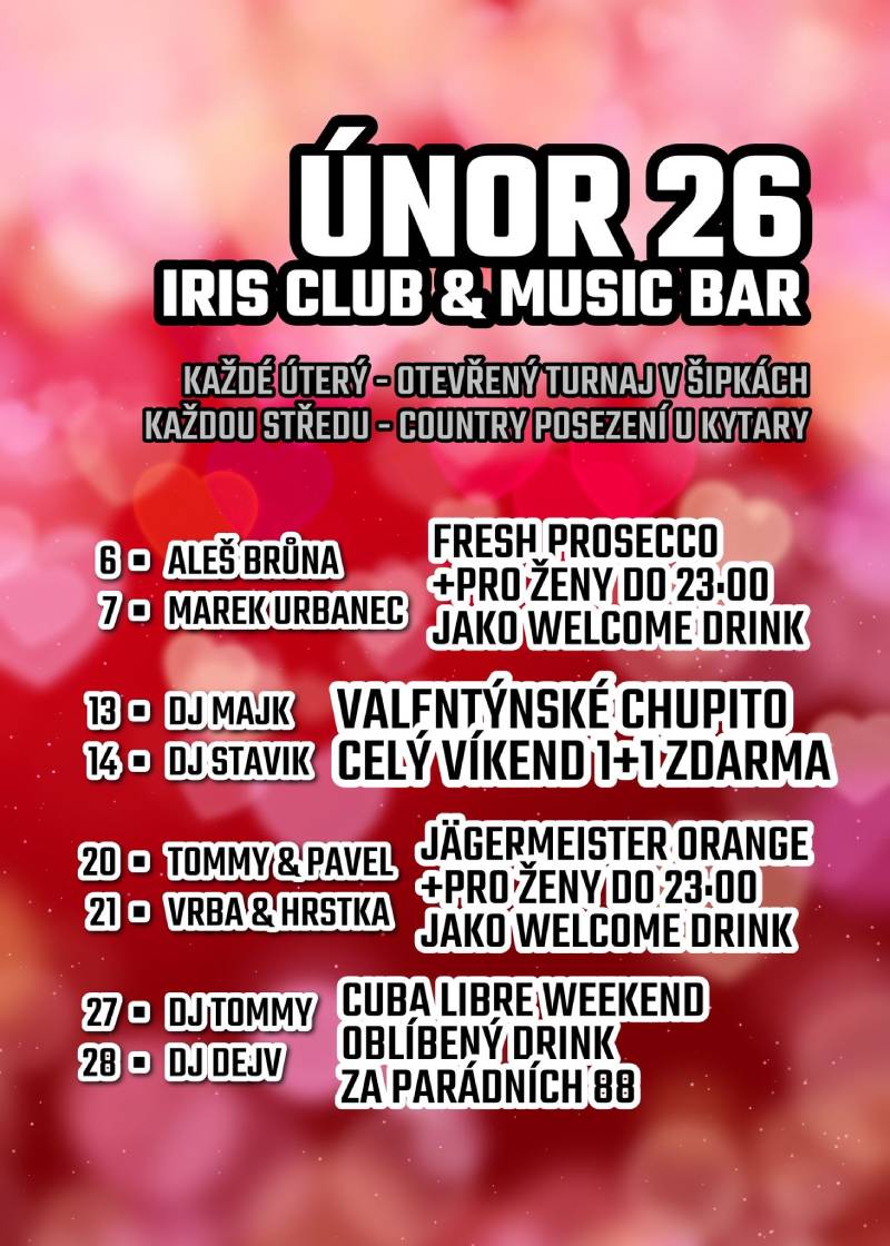 Pozvání na akci - Iris club - únor