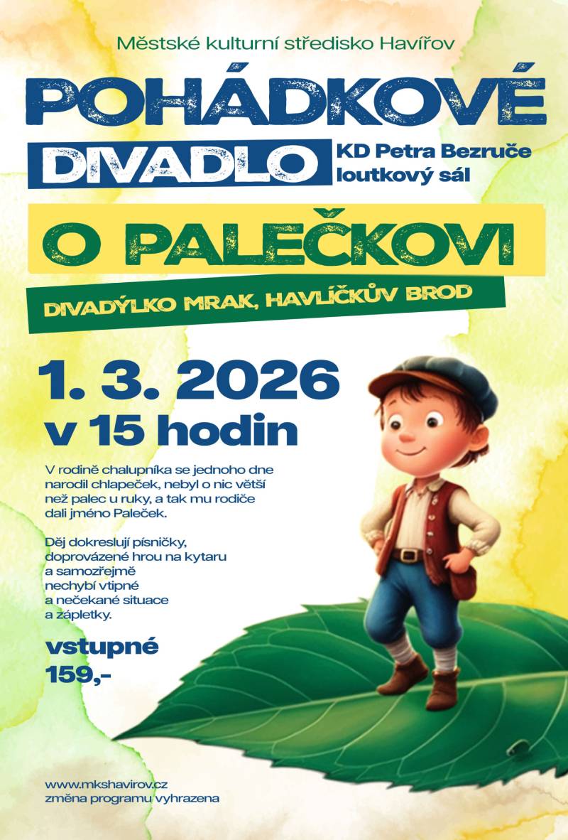 Pozvání na akci - Pohádkové divadlo - O Palečkovi