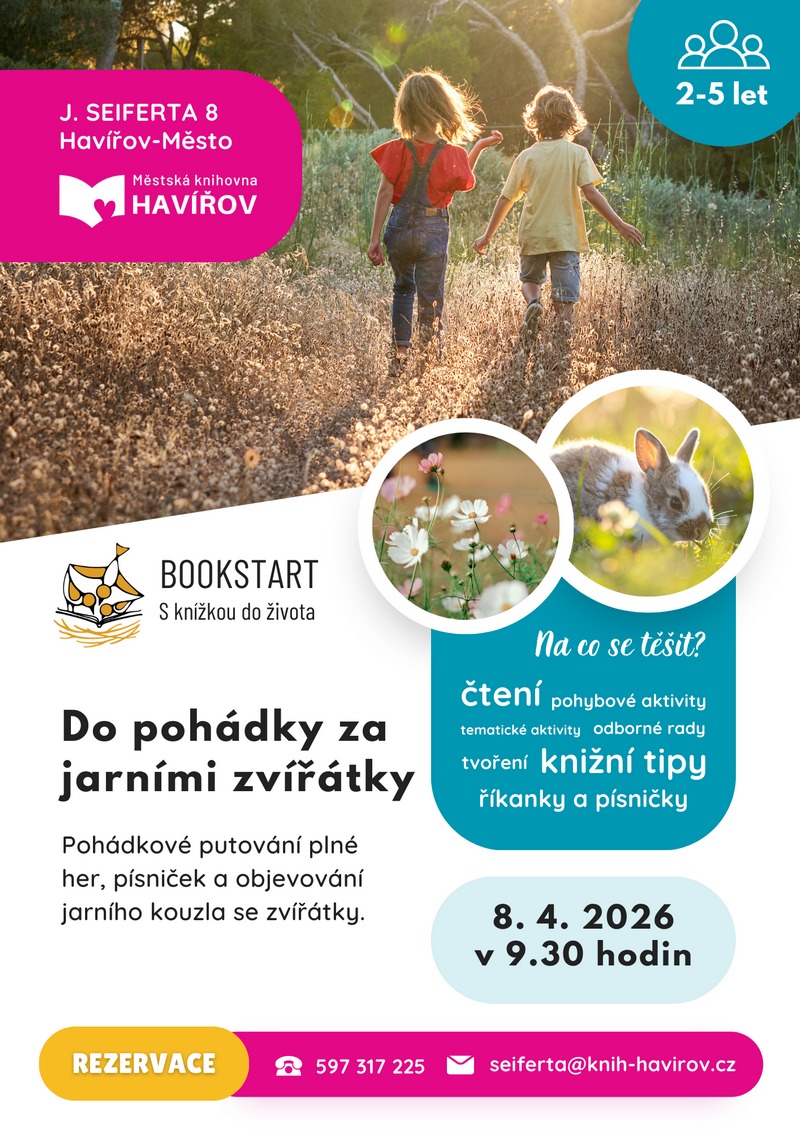 Pozvání na akci - Bookstart - Do pohádky za jarními zvířátky