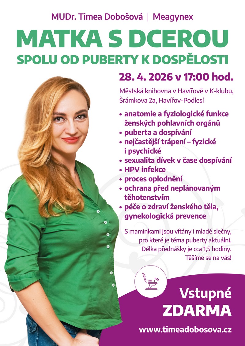 Pozvání na akci - MUDr. Timea Dobošová: Matka s dcerou
