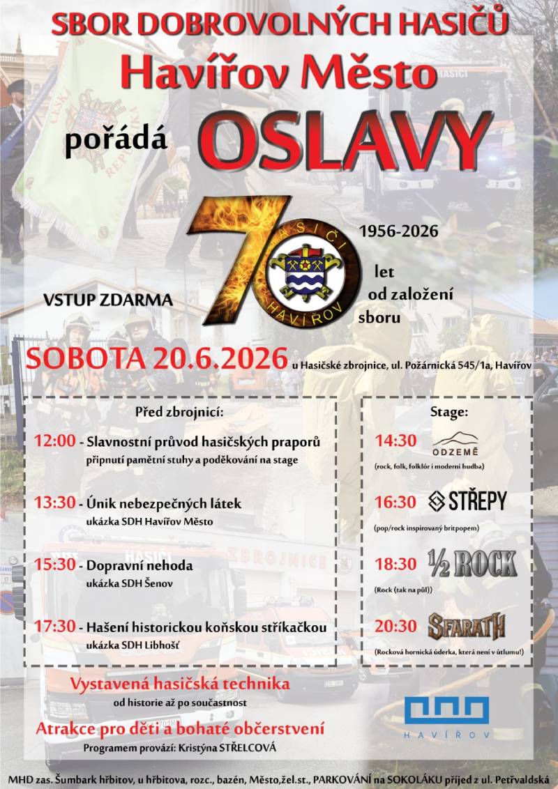 Pozvání na akci - Sbor dobrovolných hasičů Havířov - Oslavy 70 let