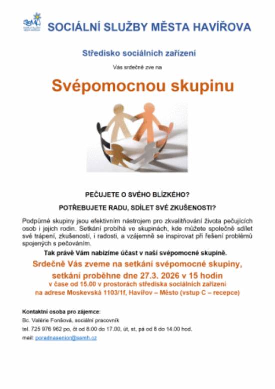 Pozvání na akci - Svépomocná skupina