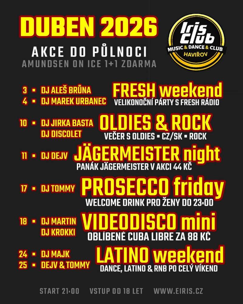 Pozvání na akci - Iris club-duben