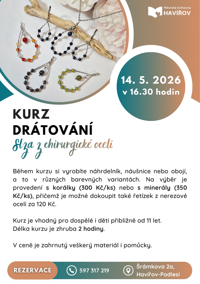 Pozvání na akci - Kurz drátování - Slza