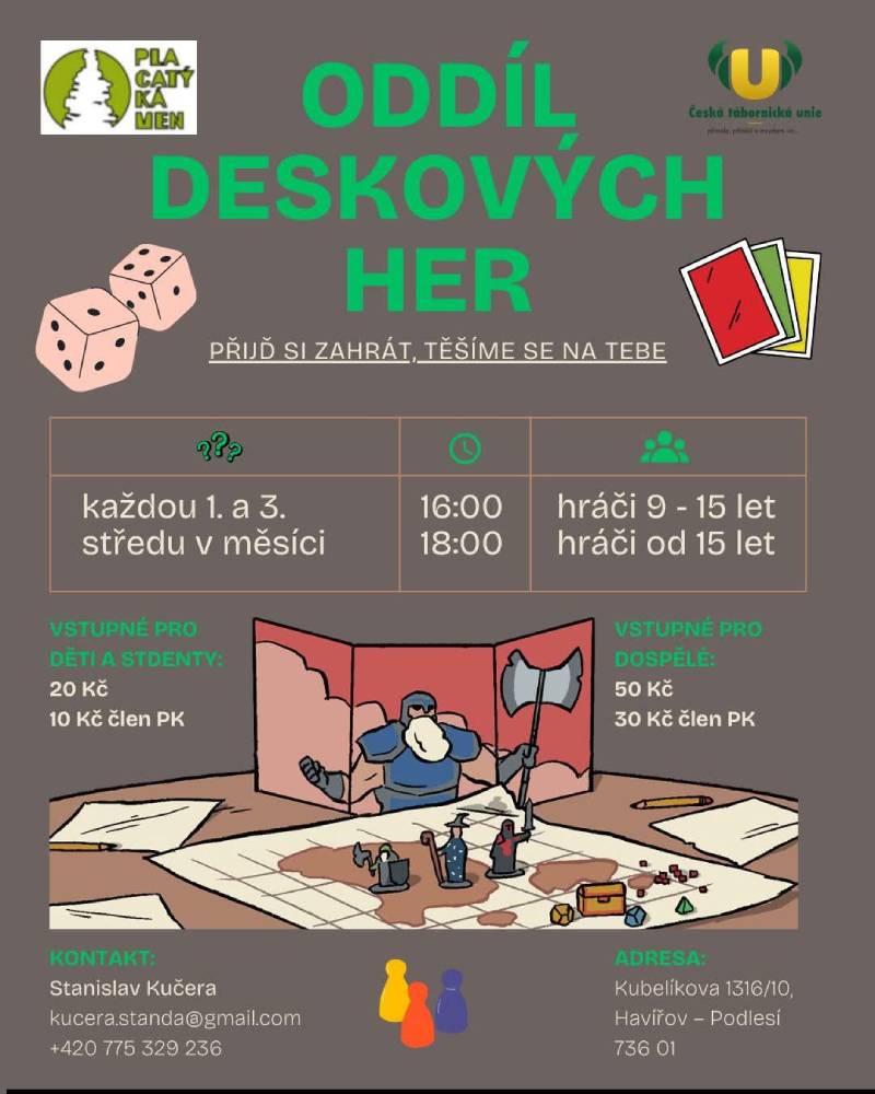 Pozvání na akci - Oddíl deskových her
