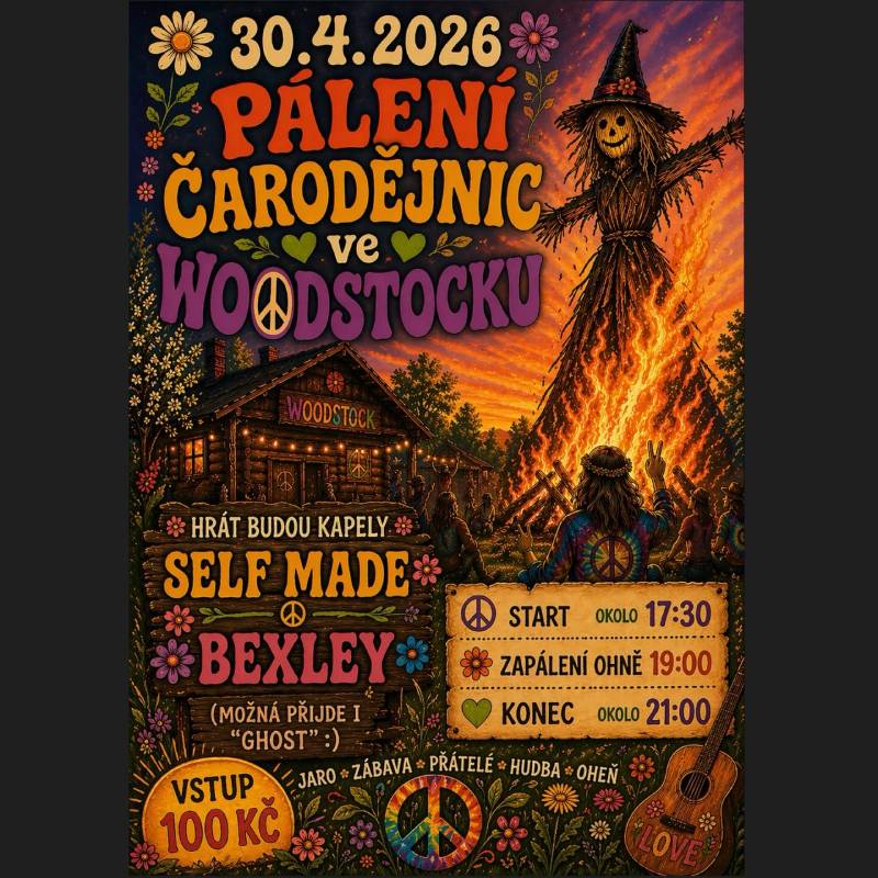 Pozvání na akci - Pálení čarodějnic ve Woodstocku